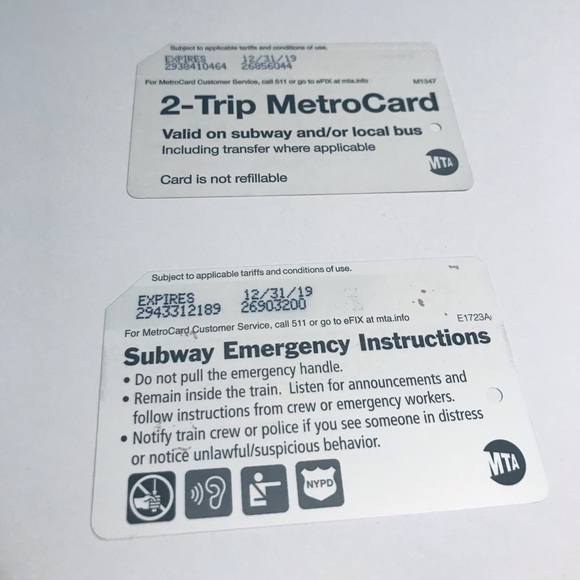 NYC MTA METRO CARD exp 12/31/2019 - Picture 2 of 2